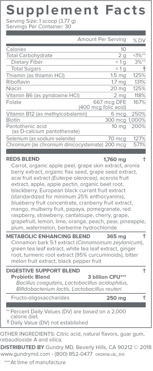Vital Reds Ingredients